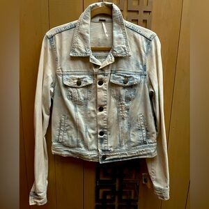 Free People Rumors distressed denim jacket,